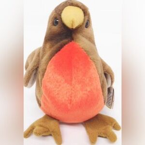 TY Beanie Baby Robin Bird Plush Brown Red Chest 1998 Vintage Stuffed Animal Toy